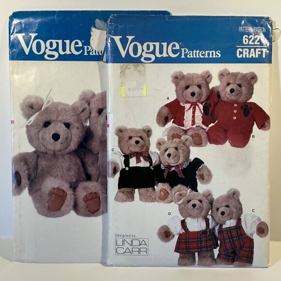 Vogue 621 & 622 Linda Carr 15" Baby Bears and Baby Bear Clothes Patterns  Uncut - Picture 1 of 10